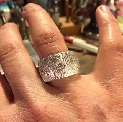 Silber 925 Ring mit Brillant 0.1 ct